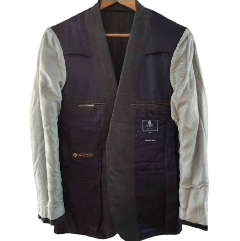 J Crew Loro Piana Wool Super 120s Blazer Aldridge Jacket Mens 38 Regular Grey